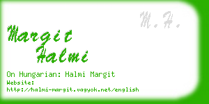 margit halmi business card